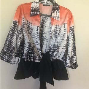 Top/ or cotton jacket with tie
